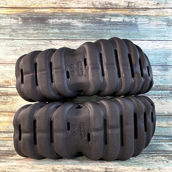 Crocs Echo Platform Clogs Shoes Mens Size 6 Black Slip On Studs Chain Jibbitz - Picture 7 of 11